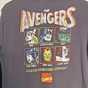 Marvel Comics Avengers Graphic Hoodie Men's Small Black Streetwear Skater Punk